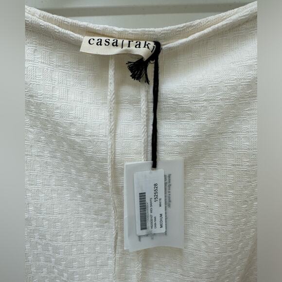 NWT Casa Raki sol textured white midi skirt medium - Picture 6 of 8